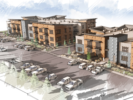 Sketch of apartment complex for rent