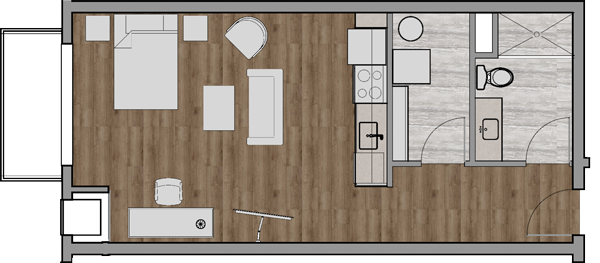 Studio Apartment floor plan