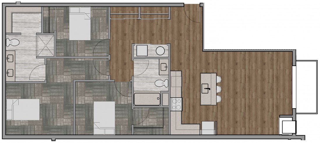 3 Bedroom Apartment floor plan