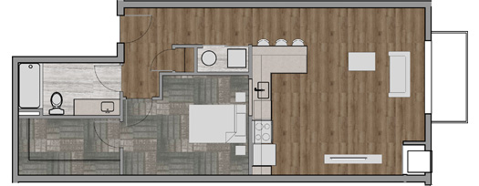 1 Bedroom Apartment floor plan